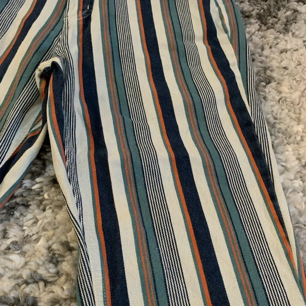 BDG Urban Outfitters Mom High Rise Multicolored Stripes Long Pants Denim Sz 28
